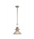Telescopic Dome Ceiling Pendant E27 With 30cm Cone Glass Shade, Polished Nickel, Clear - 1