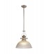 Telescopic Dome Ceiling Pendant E27 With 38cm Dome Glass Shade, Polished Nickel, Clear - 1
