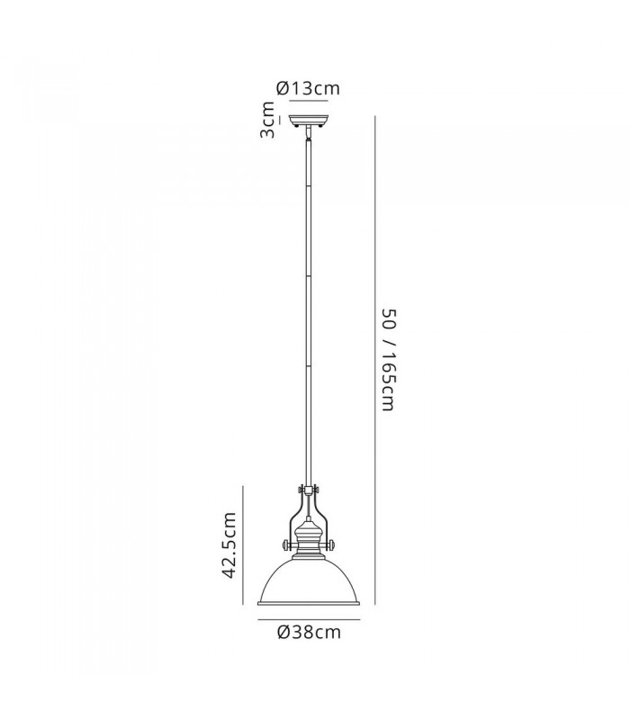 Telescopic Dome Ceiling Pendant E27 With 38cm Dome Glass Shade, Polished Nickel, Clear - 2