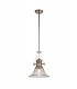 Telescopic Dome Ceiling Pendant E27 With 30cm Smooth Bell Glass Shade, Polished Nickel, Clear - 1