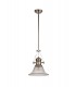Telescopic Dome Ceiling Pendant E27 With 30cm Smooth Bell Glass Shade, Polished Nickel, Clear - 3