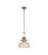 Telescopic Dome Ceiling Pendant E27 With 26.5cm Prismatic Glass Shade, Polished Nickel, Clear - 1