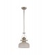 Telescopic Dome Ceiling Pendant E27 With 26.5cm Prismatic Glass Shade, Polished Nickel, Clear - 3