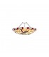 1 Light Ceiling Pendant E27 With 35cm Tiffany Shade, Red, Clear Crystal, Black - 18