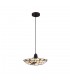 1 Light Ceiling Pendant E27 With 35cm Tiffany Shade, Amber, Clear Crystal, Black - 1