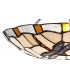 1 Light Ceiling Pendant E27 With 35cm Tiffany Shade, Amber, Clear Crystal, Black - 15