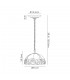 1 Light Downlight Ceiling Pendant E27 With 30cm Tiffany Shade, Blue, Clear Crystal, Aged Antique Brass - 2