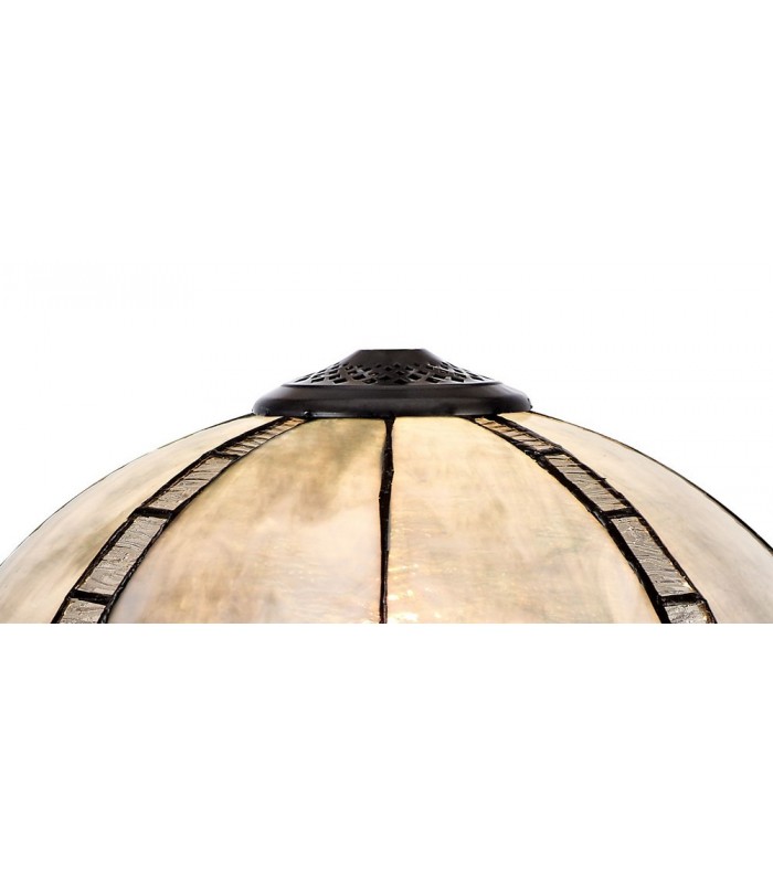 1 Light Downlight Ceiling Pendant E27 With 30cm Tiffany Shade, Blue, Clear Crystal, Aged Antique Brass - 7
