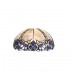 2 Light Uplighter Ceiling Pendant E27 With 30cm Tiffany Shade, Blue, Clear Crystal, Aged Antique Brass - 12