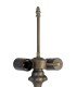 2 Light Curved Table Lamp E27 With 40cm Tiffany Shade, Blue, Clear Crystal, Aged Antique Brass - 4
