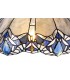2 Light Curved Table Lamp E27 With 40cm Tiffany Shade, Blue, Clear Crystal, Aged Antique Brass - 10