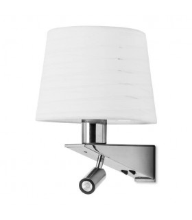 LED 2 Light Indoor Wall Light Chrome, Satin Nickel with Reading Lamp, E27 - 1