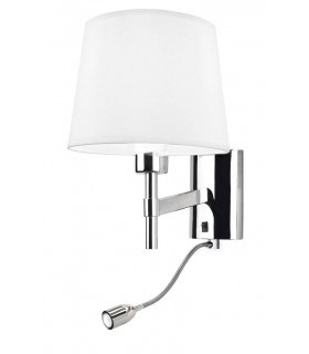 LED 2 Light Indoor Wall Light Chrome with Reading Lamp, E27 - 1