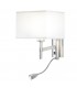 LED 2 Light Indoor Wall Light Satin Nickel with Reading Lamp, E27 - 1