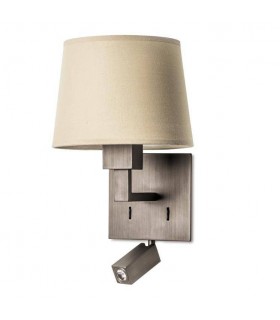LED 2 Light Indoor Wall Light Bronze with Reading Lamp, E27 - 1