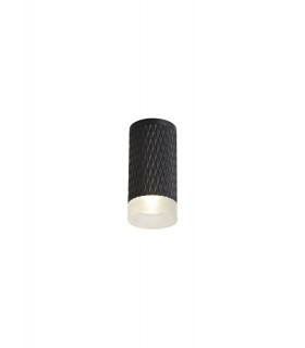 1 Light 11cm Surface Mounted Ceiling GU10, Sand Black, Acrylic Ring - 1