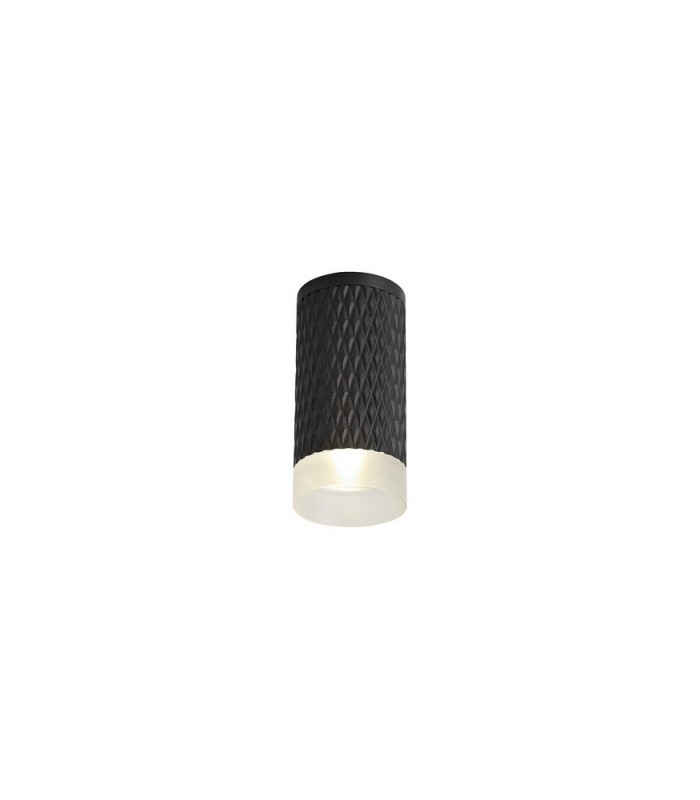 1 Light 11cm Surface Mounted Ceiling GU10, Sand Black, Acrylic Ring - 1