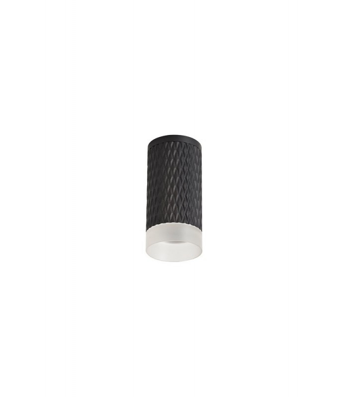 1 Light 11cm Surface Mounted Ceiling GU10, Sand Black, Acrylic Ring - 3