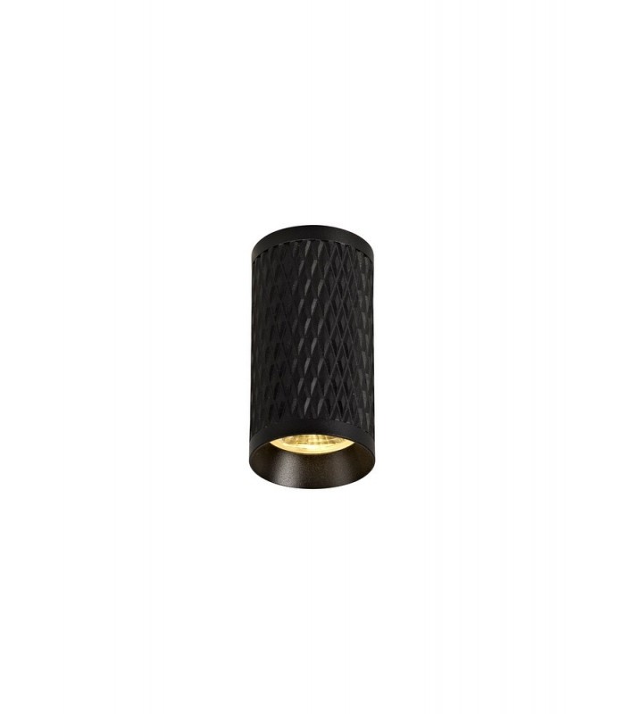1 Light 11cm Surface Mounted Ceiling GU10, Sand Black, Acrylic Ring - 7