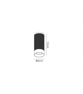 1 Light 11cm Surface Mounted Ceiling GU10, Sand White, Acrylic Ring - 2