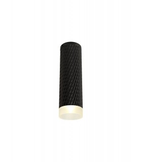 1 Light 20cm Surface Mounted Ceiling GU10, Sand Black, Acrylic Ring - 1