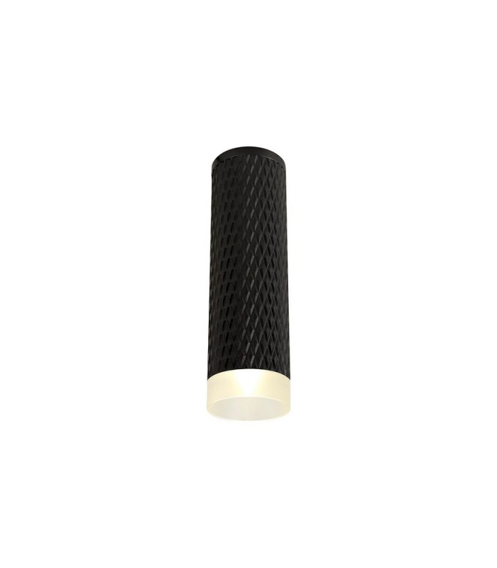 1 Light 20cm Surface Mounted Ceiling GU10, Sand Black, Acrylic Ring - 1