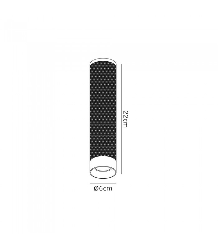 1 Light 20cm Surface Mounted Ceiling GU10, Sand Black, Acrylic Ring - 2