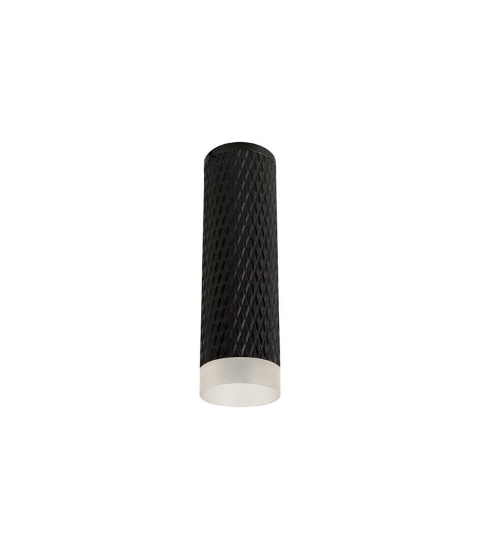 1 Light 20cm Surface Mounted Ceiling GU10, Sand Black, Acrylic Ring - 3