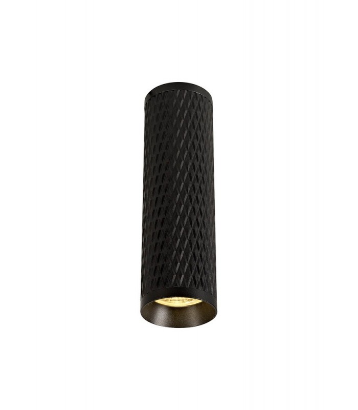 1 Light 20cm Surface Mounted Ceiling GU10, Sand Black, Acrylic Ring - 8