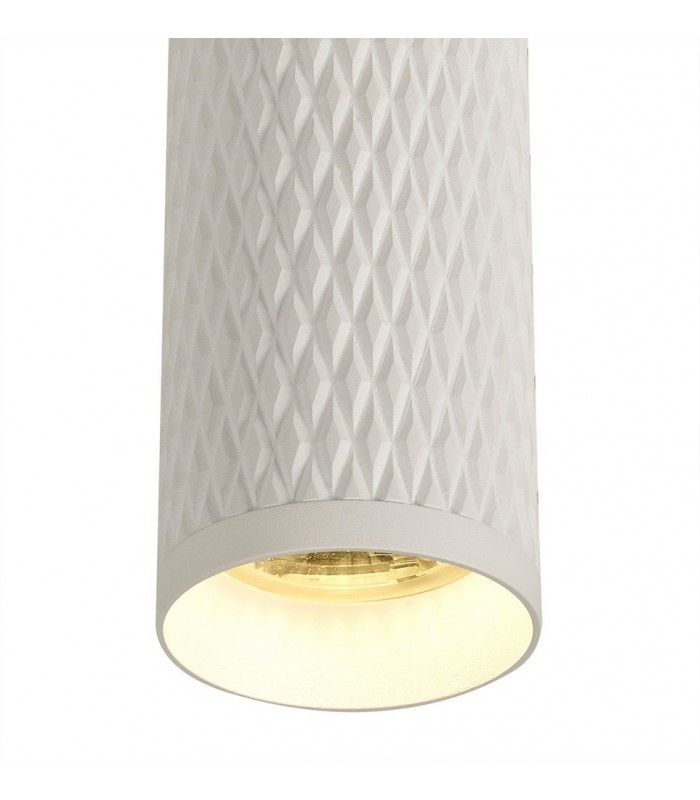 1 Light 20cm Surface Mounted Ceiling GU10, Sand White, Acrylic Ring - 7
