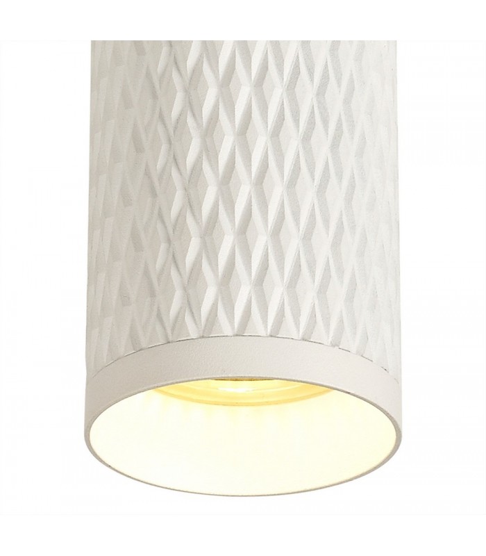 1 Light 30cm Surface Mounted Ceiling GU10, Sand White, Acrylic Ring - 7