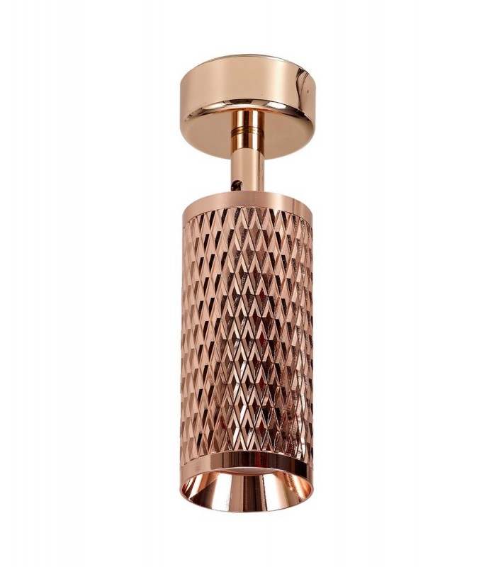 1 Light Surface Mounted Spotlight GU10, Rose Gold, Acrylic Ring - 8