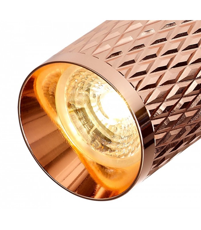 1 Light Surface Mounted Spotlight GU10, Rose Gold, Acrylic Ring - 11