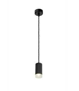 1 Light 11cm Ceiling Pendant Light GU10, Sand Black, Acrylic Ring - 1