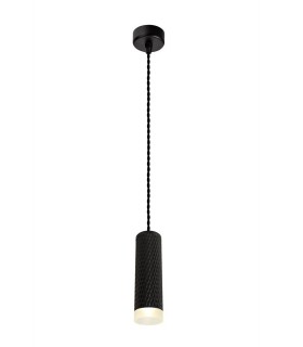 1 Light 20cm Ceiling Pendant Light GU10, Sand Black, Acrylic Ring - 1