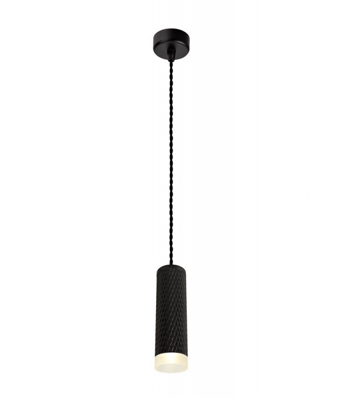 1 Light 20cm Ceiling Pendant Light GU10, Sand Black, Acrylic Ring - 1