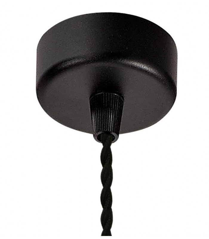 1 Light 20cm Ceiling Pendant Light GU10, Sand Black, Acrylic Ring - 9
