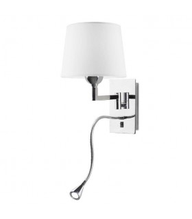 LED 2 Light Indoor Wall Light Chrome with Reading, E27 - 1