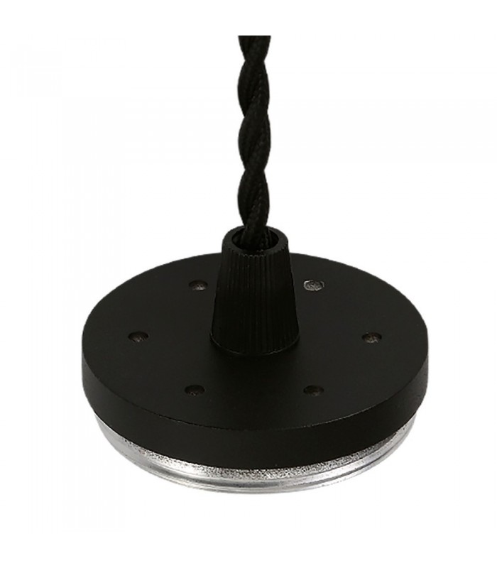 1 Light 30cm Ceiling Pendant Light GU10, Sand Black, Acrylic Ring - 11