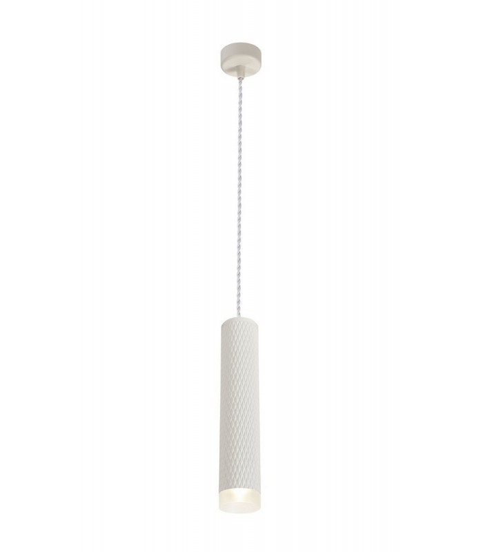 1 Light 30cm Ceiling Pendant Light GU10, Sand White, Acrylic Ring - 1
