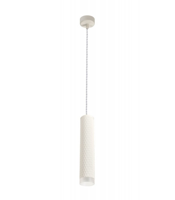 1 Light 30cm Ceiling Pendant Light GU10, Sand White, Acrylic Ring - 3