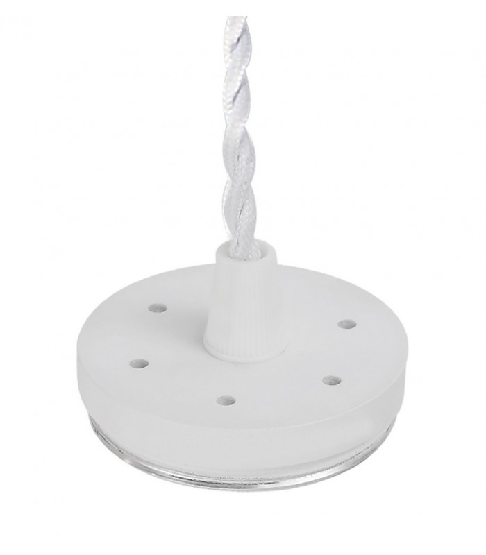1 Light 30cm Ceiling Pendant Light GU10, Sand White, Acrylic Ring - 11