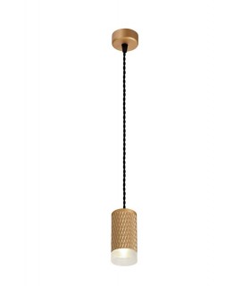 1 Light 11cm Ceiling Pendant Light GU10, Champagne Gold, Acrylic Ring - 1