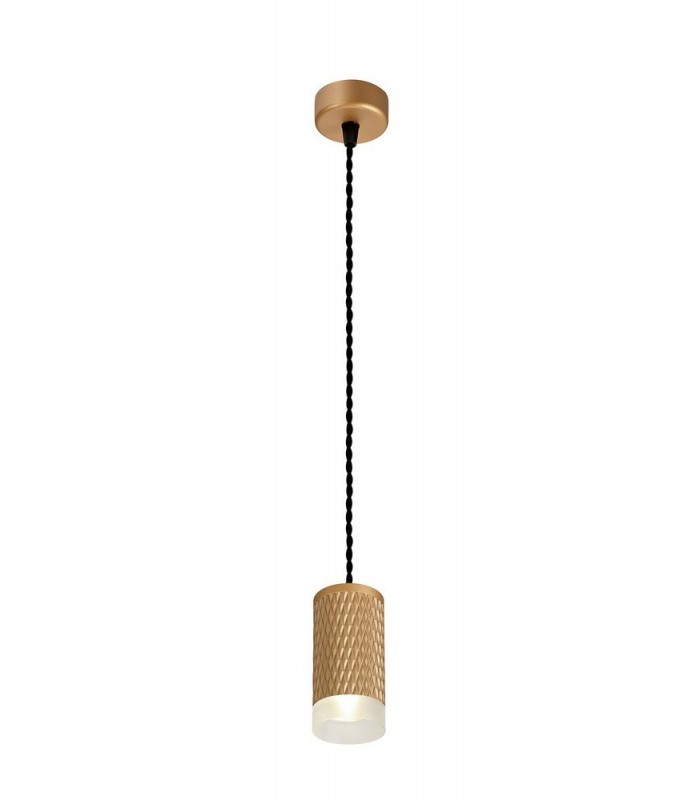1 Light 11cm Ceiling Pendant Light GU10, Champagne Gold, Acrylic Ring - 1
