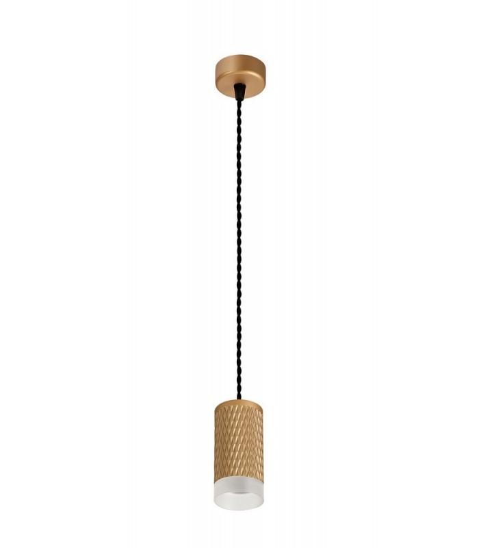 1 Light 11cm Ceiling Pendant Light GU10, Champagne Gold, Acrylic Ring - 3