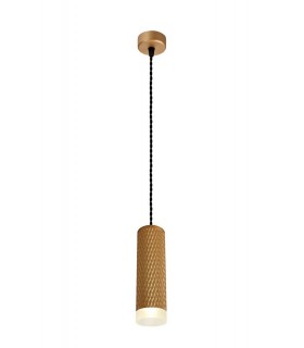 1 Light 20cm Ceiling Pendant Light GU10, Champagne Gold, Acrylic Ring - 1