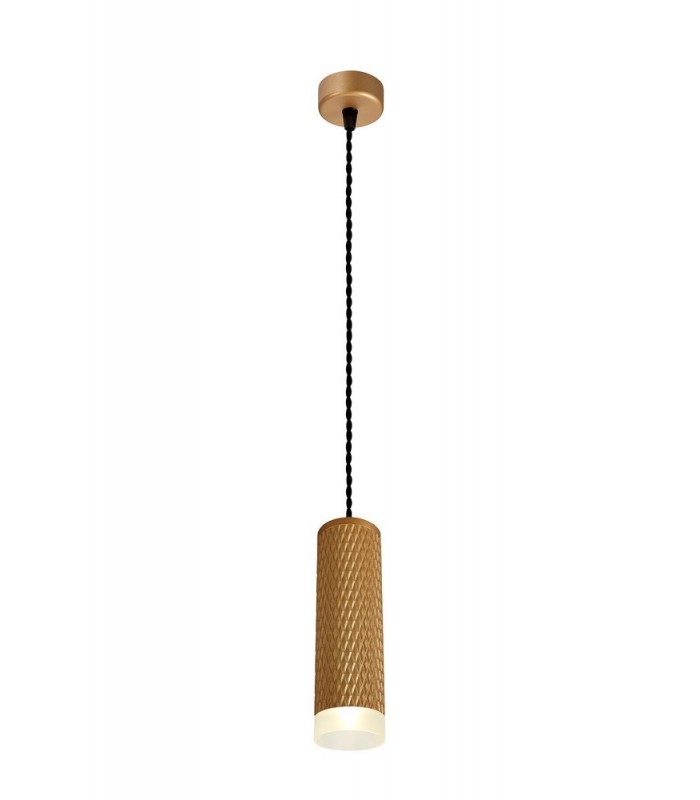 1 Light 20cm Ceiling Pendant Light GU10, Champagne Gold, Acrylic Ring - 1