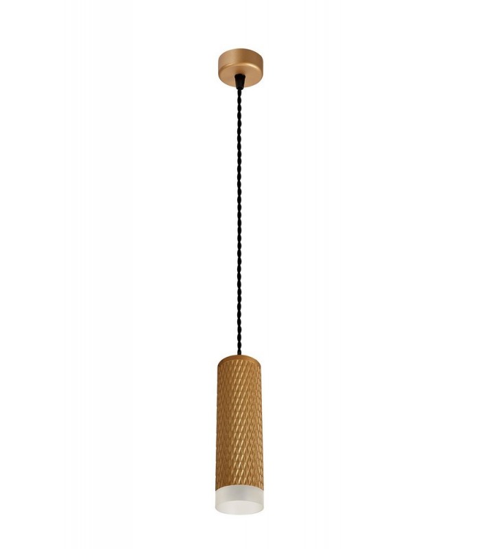1 Light 20cm Ceiling Pendant Light GU10, Champagne Gold, Acrylic Ring - 3