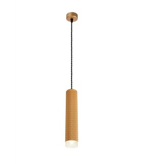 1 Light 30cm Ceiling Pendant Light GU10, Champagne Gold, Acrylic Ring - 1