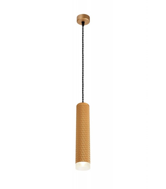1 Light 30cm Ceiling Pendant Light GU10, Champagne Gold, Acrylic Ring - 1